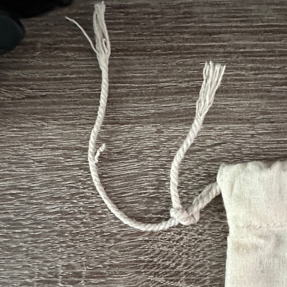 Lauren Ralph Lauren Cream Drawstring Bag with Crest  17”X 17” - Picture 5 of 6